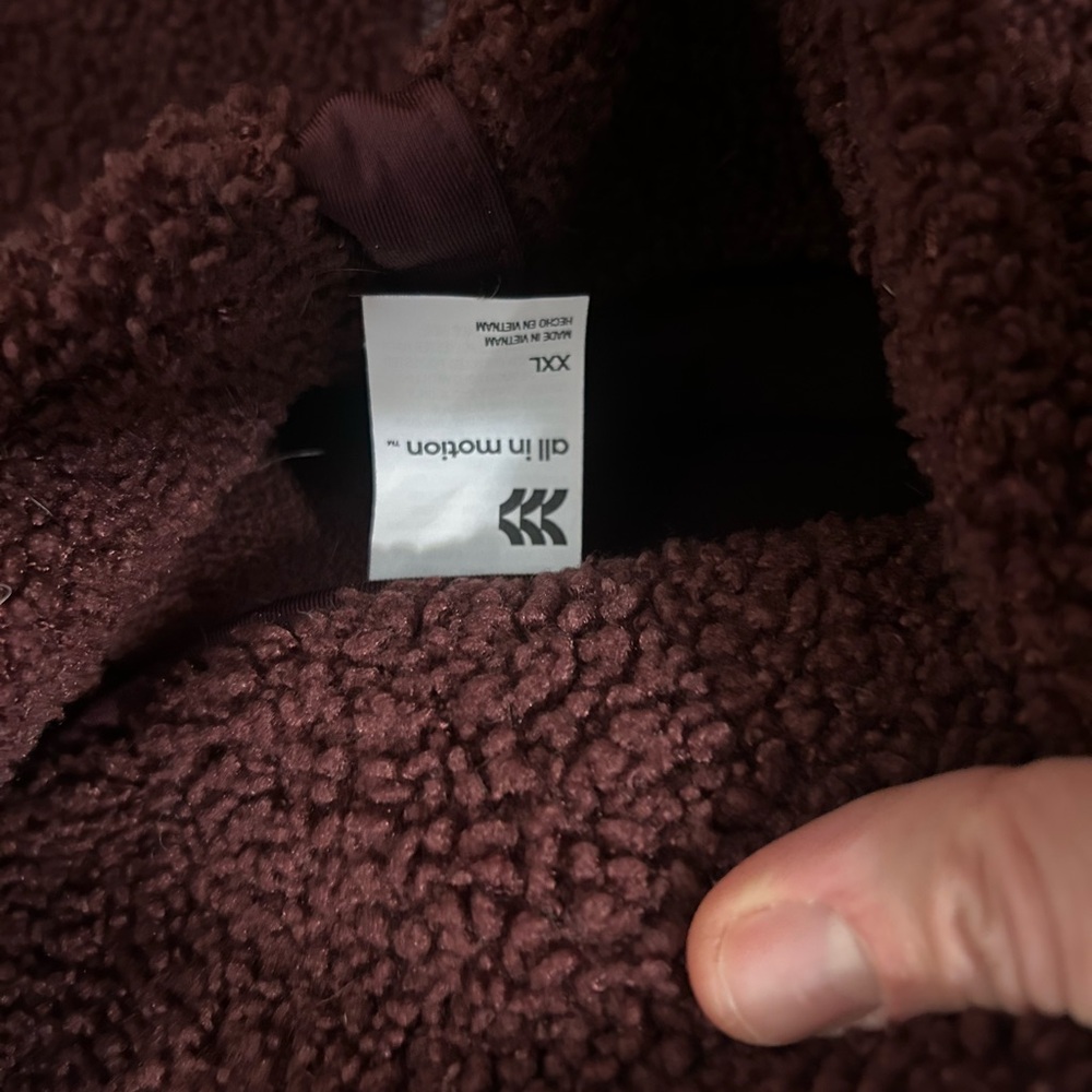 All in Motion Maroon Sherpa Fleece Jacket. Womens XXL - Picture 11 of 11